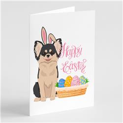 5 x 7 in. Longhaired Black & White Chihuahua Easter Greeting Cards & Envelopes, Pack of 8