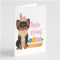 5 x 7 in. Longhaired Black & Tan Chihuahua Easter Greeting Cards & Envelopes, Pack of 8