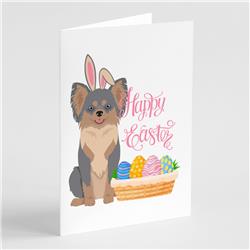 WDK4970GCA7P 5 x 7 in. Longhaired Blue & Tan Chihuahua Easter Greeting Cards & Envelopes, Pack of 8