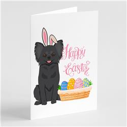 WDK4972GCA7P 5 x 7 in. Longhaired Black Chihuahua Easter Greeting Cards & Envelopes, Pack of 8