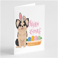 WDK4974GCA7P 5 x 7 in. Longhaired Black & White No.2 Chihuahua Easter Greeting Cards & Envelopes, Pack of 8