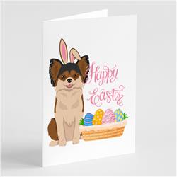 WDK4977GCA7P 5 x 7 in. Longhaired Black & Red Chihuahua Easter Greeting Cards & Envelopes, Pack of 8