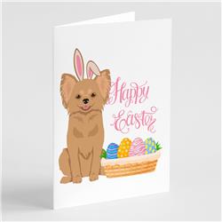 WDK4978GCA7P 5 x 7 in. Longhaired Gold Chihuahua Easter Greeting Cards & Envelopes, Pack of 8