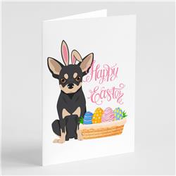 WDK4984GCA7P 5 x 7 in. Black & Cream Chihuahua Easter Greeting Cards & Envelopes, Pack of 8