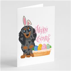 5 x 7 in. Longhair Blue & Tan Dapple Dachshund Easter Greeting Cards & Envelopes, Pack of 8