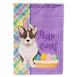 11.25 x 15.5 in. Brindle Cardigan Corgi Easter Garden Flag