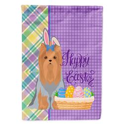 11.25 x 15.5 in. Blue & Tan Full Coat Yorkshire Terrier Easter Garden Flag