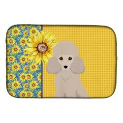 Picture of Carolines Treasures WDK5468DDM 21 x 14 in. Summer Sunflowers Toy Cream Poodle Dish Drying Mat