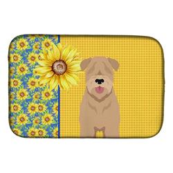 Picture of Carolines Treasures WDK5501DDM 21 x 14 in. Summer Sunflowers Red Wheaten Terrier Dish Drying Mat