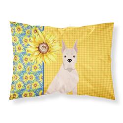 20.5 x 30 in. Summer Sunflowers White Boxer Fabric Standard Pillowcase