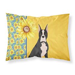 20.5 x 30 in. Summer Sunflowers Black Boxer Fabric Standard Pillowcase