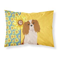 20.5 x 30 in. Summer Sunflowers Blenheim Cavalier Spaniel Fabric Standard Pillowcase