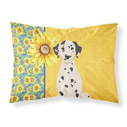 20.5 x 30 in. Summer Sunflowers Dalmatian Fabric Standard Pillowcase