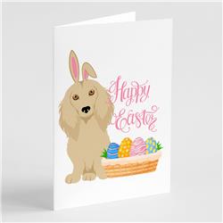 WDK5001GCA7P 5 x 7 in. Longhair Cream Dachshund Easter Greeting Cards & Envelopes, Pack of 8