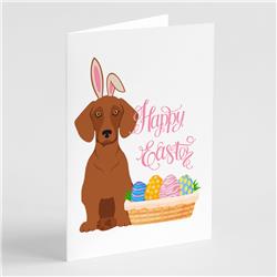 5 x 7 in. Red Dachshund Easter Greeting Cards & Envelopes, Pack of 8