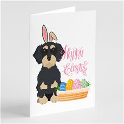 5 x 7 in. Wirehair Black & Cream Dachshund Easter Greeting Cards & Envelopes, Pack of 8