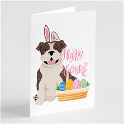 WDK5025GCA7P 5 x 7 in. Brindle English Bulldog Easter Greeting Cards & Envelopes, Pack of 8