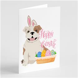 WDK5026GCA7P 5 x 7 in. Piebald English Bulldog Easter Greeting Cards & Envelopes, Pack of 8