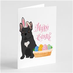 WDK5030GCA7P 5 x 7 in. Black French Bulldog Easter Greeting Cards & Envelopes, Pack of 8