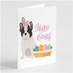 WDK5031GCA7P 5 x 7 in. Black & White French Bulldog Easter Greeting Cards & Envelopes, Pack of 8