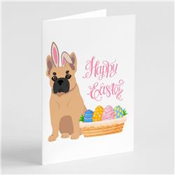 WDK5032GCA7P 5 x 7 in. Fawn French Bulldog Easter Greeting Cards & Envelopes, Pack of 8
