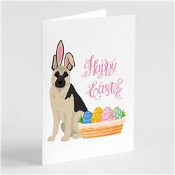 WDK5033GCA7P 5 x 7 in. Black & Silver German Shepherd Easter Greeting Cards & Envelopes, Pack of 8