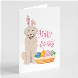 WDK5035GCA7P 5 x 7 in. Cream Golden Retriever Easter Greeting Cards & Envelopes, Pack of 8