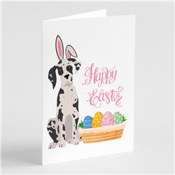 5 x 7 in. Harlequin Great Dane Easter Greeting Cards & Envelopes, Pack of 8