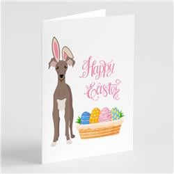WDK5043GCA7P 5 x 7 in. Fawn Italian Grayhound Easter Greeting Cards & Envelopes, Pack of 8