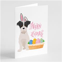 5 x 7 in. Black White Wirehair Jack Russell Terrier Easter Greeting Cards & Envelopes, Pack of 8