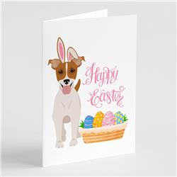 5 x 7 in. Brown White Smooth Jack Russell Terrier Easter Greeting Cards & Envelopes, Pack of 8