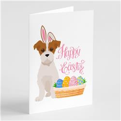 5 x 7 in. Brown White Wirehair Jack Russell Terrier Easter Greeting Cards & Envelopes, Pack of 8