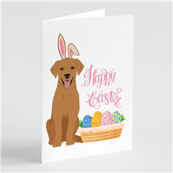 5 x 7 in. Red Fox Labrador Retriever Easter Greeting Cards & Envelopes, Pack of 8