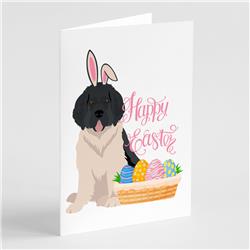WDK5059GCA7P 5 x 7 in. Landseer Newfoundland Easter Greeting Cards & Envelopes, Pack of 8