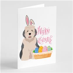 WDK5060GCA7P 5 x 7 in. Old English Sheepdog Easter Greeting Cards & Envelopes, Pack of 8