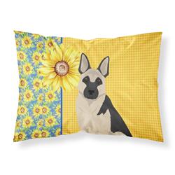 20.5 x 30 in. Summer Sunflowers Black & Silver German Shepherd Fabric Standard Pillowcase