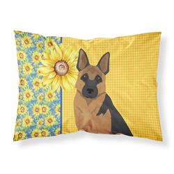20.5 x 30 in. Summer Sunflowers Black & Tan German Shepherd Fabric Standard Pillowcase