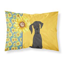 20.5 x 30 in. Summer Sunflowers Black Great Dane Fabric Standard Pillowcase
