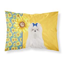 20.5 x 30 in. Summer Sunflowers Maltese Fabric Standard Pillowcase