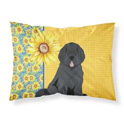 20.5 x 30 in. Summer Sunflowers Black Newfoundland Fabric Standard Pillowcase