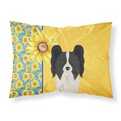 20.5 x 30 in. Summer Sunflowers Black & White Papillon Fabric Standard Pillowcase