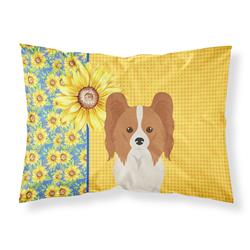 20.5 x 30 in. Summer Sunflowers Red & White Papillon Fabric Standard Pillowcase