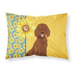 20.5 x 30 in. Summer Sunflowers Standard Red Poodle Fabric Standard Pillowcase