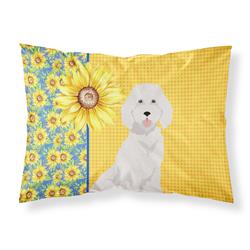 20.5 x 30 in. Summer Sunflowers Standard White Poodle Fabric Standard Pillowcase