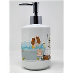 7.25 x 3.5 in. Blenheim Cavalier Spaniel Ceramic Soap Dispenser