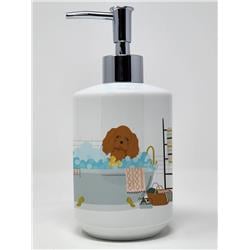WDK5544SOAP 7.25 x 3.5 in. Ruby Cavalier Spaniel Ceramic Soap Dispenser