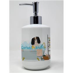 7.25 x 3.5 in. Tricolor Cavalier Spaniel Ceramic Soap Dispenser