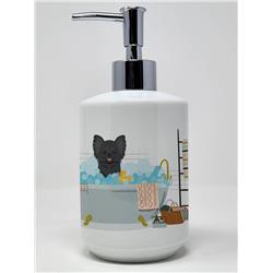 7.25 x 3.5 in. Longhaired Black Chihuahua Ceramic Soap Dispenser