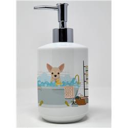 7.25 x 3.5 in. Fawn Chihuahua Ceramic Soap Dispenser