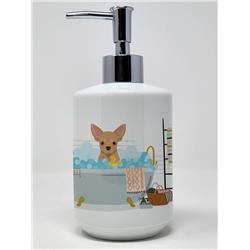 7.25 x 3.5 in. Gold Chihuahua Ceramic Soap Dispenser